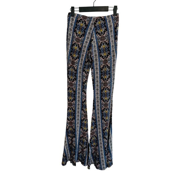 MOD M Womens Fitted Bell Bottom Pants - Boho Floral Print - Picture 4 of 10